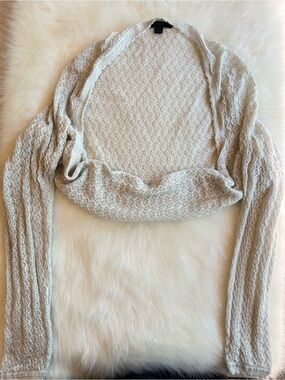 Express Light Gray Silver Open-Front Women's Sweater Shrug